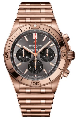 Chronomat B01 42 Red Gold / Anthracite / Rouleaux