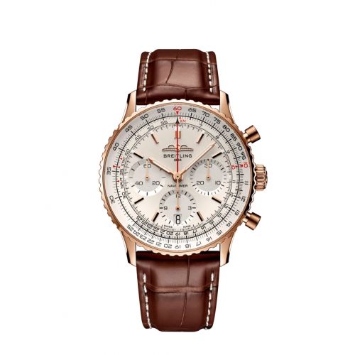 Navitimer B01 Chronograph 41 Red Gold / Silver / Alligator - Folding