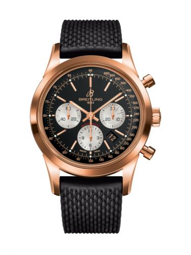 Transocean Chronograph Red Gold / Reverse Panda / Rubber Aero Classic