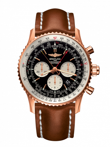 Navitimer Rattrapante Red Gold / Black / Calf / Folding