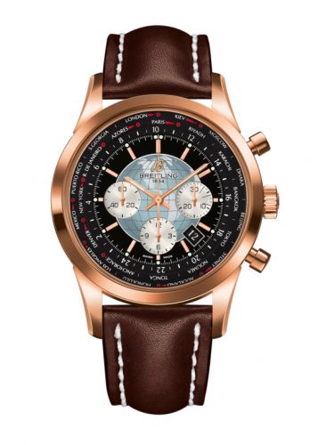 Transocean Chronograph Unitime Red Gold / Black / Calf