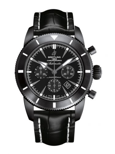 Superocean Heritage 46 Chronoworks Ceramic / Black / Croco