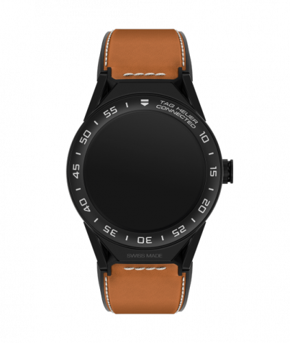 Carrera Connected Modular 45 Black Titanium / Ceramic / Brown Leather
