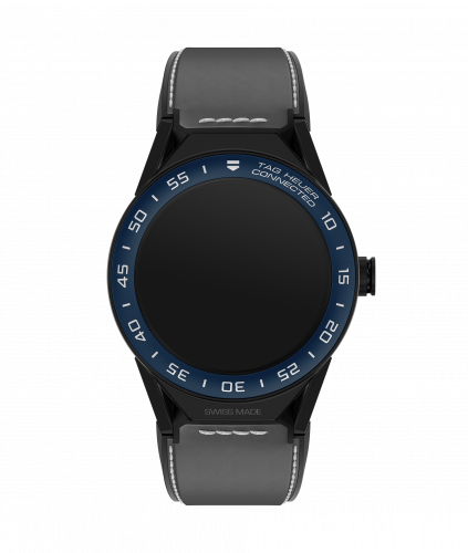 Carrera Connected Modular 45 Black Titanium / Blue Ceramic / Grey Calfskin