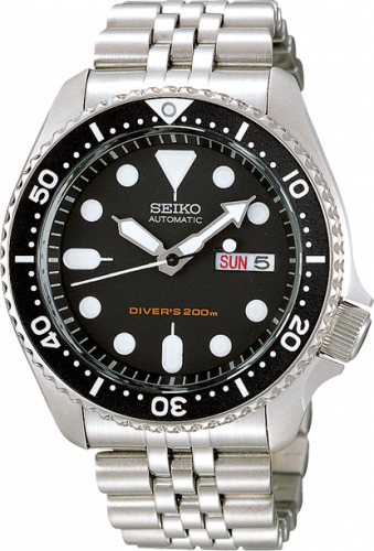 Seiko SKX007 Black / Stainless Steel