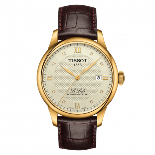 Le Locle Powermatic 80 39.3 Yellow Gold PVD / Ivory / Strap
