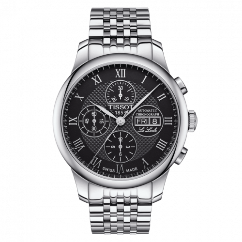 Le Locle 42.3 Valjoux Chronograph Stainless Steel / Black / Bracelet