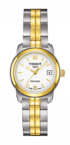 PR 100 Quartz 24.5 Stainless Steel / Yellow Gold PVD / White / Bracelet