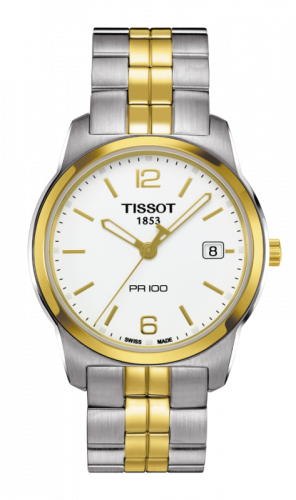 PR 100 Quartz 38 Stainless Steel / Yellow Gold PVD / White / Bracelet