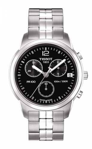 PR 100 Chronograph Quartz 38 Stainless Steel / Black / Bracelet