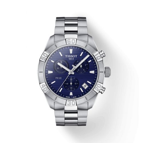 PR 100 Sport Gent Chronograph Stainless Steel / Blue / Bracelet
