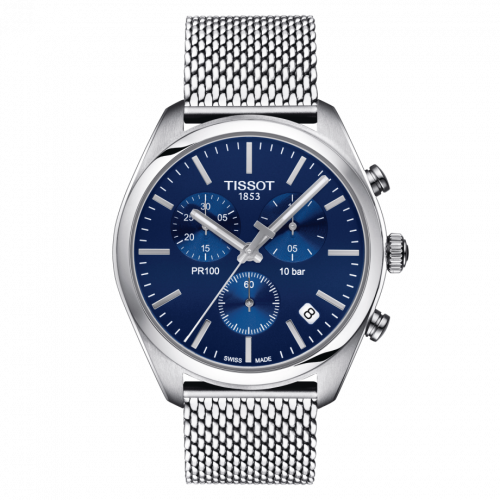 PR 100 Chronograph Quartz 41 Stainless Steel / Blue / Milanese