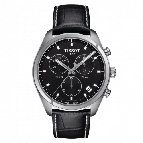PR 100 Chronograph Quartz 41 Stainless Steel / Black / Strap