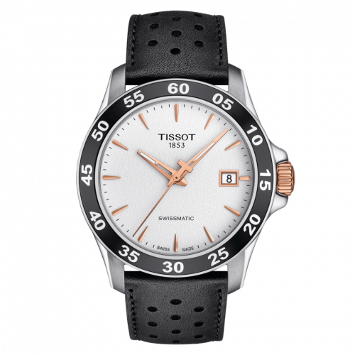 V8 Swissmatic 42.5 Stainless Steel / Rose Gold PVD / Silver / Strap