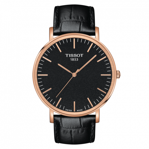 Everytime Large Rose Gold PVD / Black / Strap