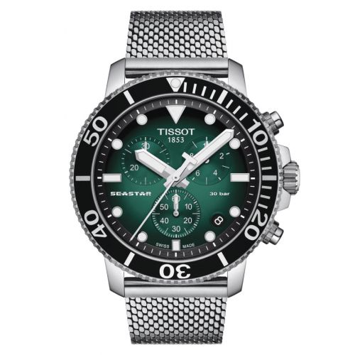 Seastar 1000 Chronograph Quartz 45.5 Stainless Steel / Gradient Grey / Mesh