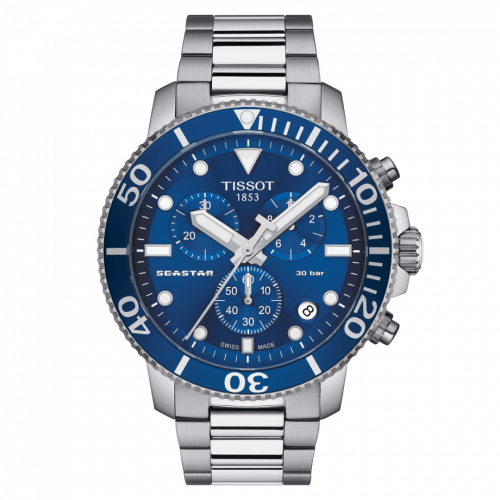 Seastar 1000 Chronograph Quartz 45.5 Stainless Steel / Blue / Bracelet