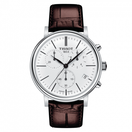 Carson Premium Chronograph Quartz 41 Stainless Steel / Silver / Strap