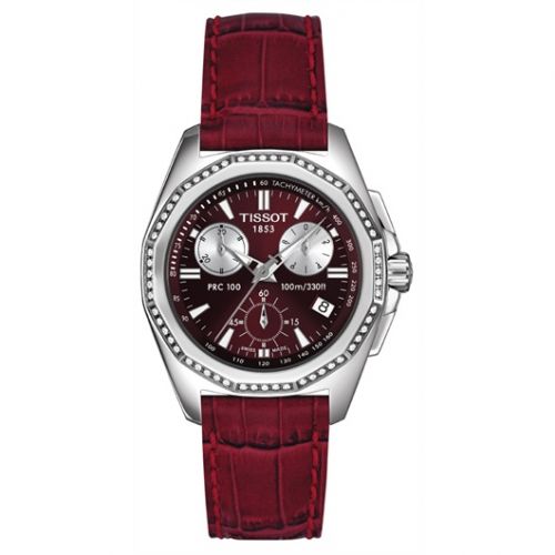 PRC 100 Chronograph Quartz 34.8 Stainless Steel / Red / Strap