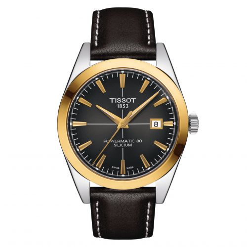 Gentleman Powermatic Stainless Steel / Yellow Gold / Grey / Strap