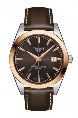 Gentleman Powermatic Stainless Steel / Red Gold / Brown / Strap