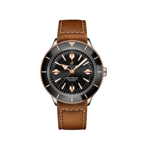 Superocean Heritage '57 Stainless Steel / Red Gold / Black / Calf / Folding