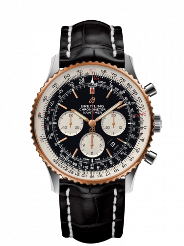 Navitimer 1 B01 Chronograph 46 Stainless Steel / Red Gold / Black / Croco / Pin