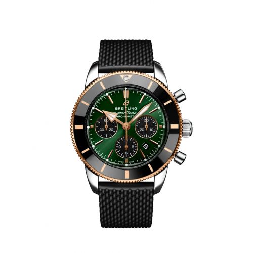 Superocean Heritage II B01 Chronograph 44 Stainless Steel / Red Gold / Green