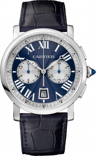 Rotonde de Cartier Chronograph White Gold / Blue