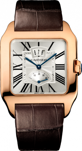 Santos Dumont 38 Date / Power Reserve Pink Gold / Silver