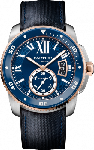 Calibre de Cartier Diver Stainless Steel / Pink Gold / Blue / Rubber