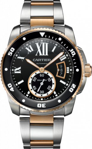 Calibre de Cartier Diver Stainless Steel / Pink Gold / Black / Bracelet