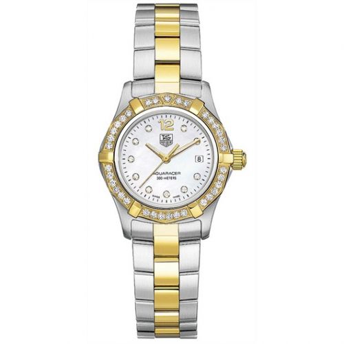 Aquaracer 300M Quartz 27 Stainless Steel / Yellow Gold / MOP - Diamond / Bracelet