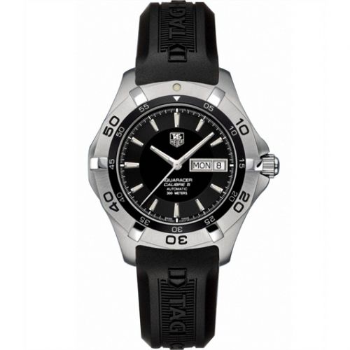 Aquaracer 300M Calibre 5 Day-Date 41 Stainless Steel / Black / Rubber