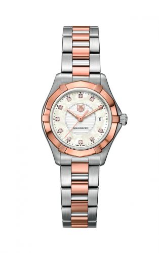 Aquaracer 300M Quartz 27 Stainless Steel / Rose Gold / MOP - Diamond / Bracelet