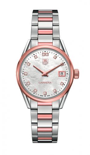 Carrera Lady Quartz 32 Stainless Steel / Rose Gold / MOP - Diamond / Bracelet