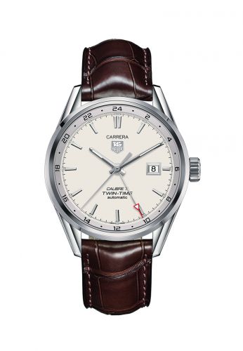 Calibre 7 Twin Time Stainless Steel / Silver / Alligator