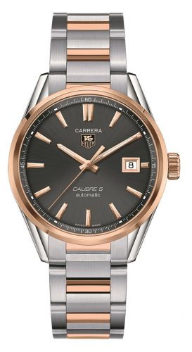 Carrera Calibre 5 39 Stainless Steel / Rose Gold / Grey / Bracelet