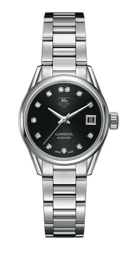 Carrera Calibre 9 28 Stainless Steel / Black - Diamond / Bracelet