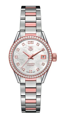 Carrera Calibre 9 28 Stainless Steel / Rose Gold / Diamond / MOP - Diamond / Bracelet
