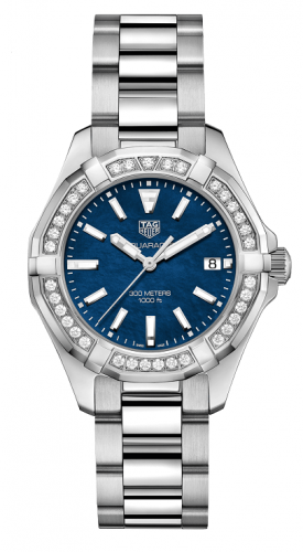 Aquaracer 300M Quartz 35 Stainless Steel / Diamond / Blue MOP / Bracelet