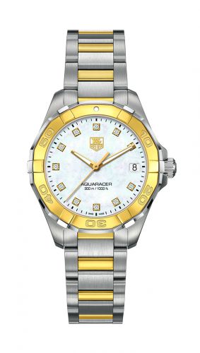 Aquaracer 300M Quartz 32 Stainless Steel / Yellow Gold / MOP - Diamond / Bracelet