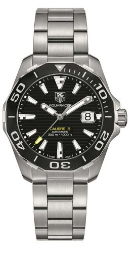 Aquaracer 300M Calibre 5 41 Stainless Steel / Black / Bracelet