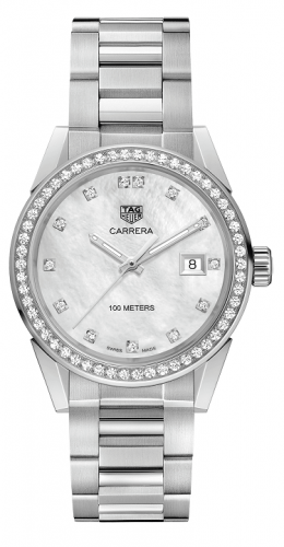 Carrera Quartz 36 Stainless Steel / Diamond / MOP - Diamond / Bracelet