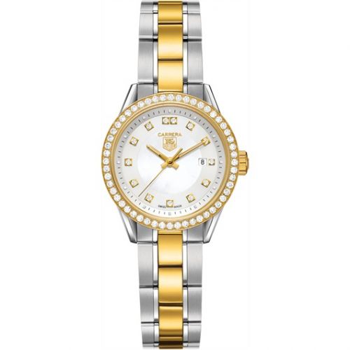 Carrera Quartz 27 Stainless Steel / Yellow Gold / Diamond / MOP - Diamond / Bracelet
